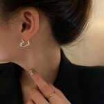 Hjärtörhängen i 925 Sterling Silver med Enkel Stil