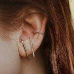Geometriska 925 Sterling Silver Örhängen i Stilren Modell