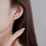 Färgglada Geometriska 925 Sterling Silver Örhängen med Zirkonia - Image 2