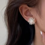 925 Sterling Silver Snöflinga Örhängen i Geometrisk Design - Image 3