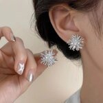 925 Sterling Silver Snöflinga Örhängen i Geometrisk Design
