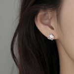 Fyrkantiga 925 Sterling Silver Örhängen för Fest