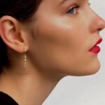 Långa 925 Sterling Silver Örhängen med Färgad Zirkonia