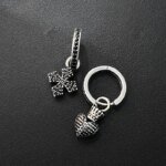 Svarta Zirkonia 925 Sterling Silver Örhängen med Unik Design - Image 3