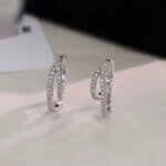 Gnistrande geometriska örhängen i 925 sterlingsilver med zirkon - Image 3