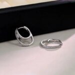 Gnistrande geometriska örhängen i 925 sterlingsilver med zirkon - Image 2