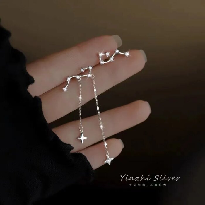 Geometriska örhängen i 925 sterlingsilver med zirkoner - Image 3
