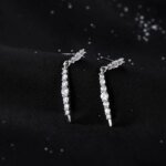 Långa örhängen i 925 sterlingsilver med glänsande zirkon - Image 2