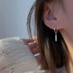 Rektangulära hängande örhängen i 925 sterlingsilver
