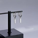 Rektangulära hängande örhängen i 925 sterlingsilver - Image 2