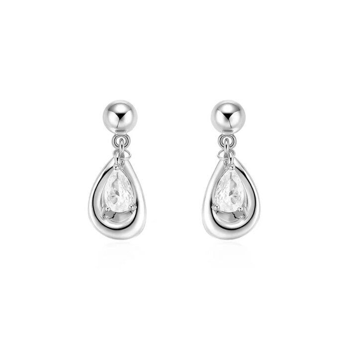 Droppformade örhängen i 925 sterlingsilver - Image 2