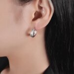 Geometriska stiftörhängen i 925 sterlingsilver - Image 3