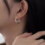 Minimalistiska geometriska örhängen i 925 sterlingsilver