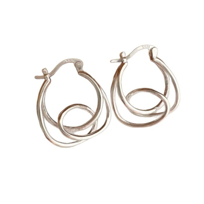 Minimalistiska geometriska örhängen i 925 sterlingsilver - Image 3