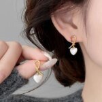 Hjärtformade örhängen i 925 sterlingsilver med röd emalj - Image 4