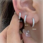 Glittrande cirkelörhängen i 925 sterlingsilver med zirkoner - Image 3
