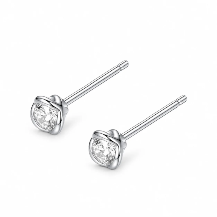 Färgstarka minitörhängen i 925 sterlingsilver med zirkoner - Image 2