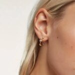 Halvcirkelformade zirkonörhängen i 925 sterlingsilver med geometrisk design - Image 3