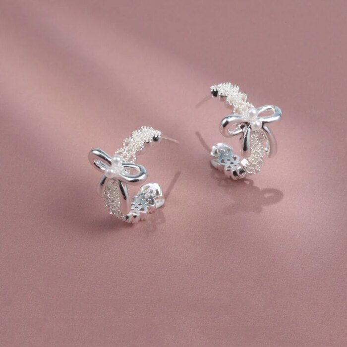 Geometriska örhängen i 925 sterlingsilver med elegant charm - Image 2