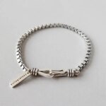 Geometriskt armbandsarmband i 925 sterlingsilver med stilren charm