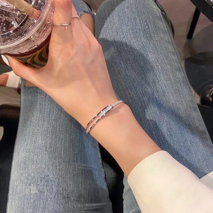 Armband i 925 sterlingsilver med glänsande zirkoner - Image 3