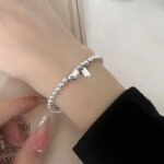 Geometriskt armbandsarmband i 925 sterlingsilver för dam