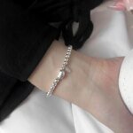 Geometriskt armbandsarmband i 925 sterlingsilver för dam - Image 2