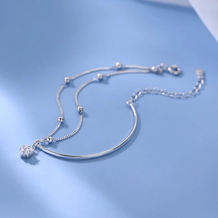 Dubbelt silverarmband med stjärna i 925 silver - Image 2