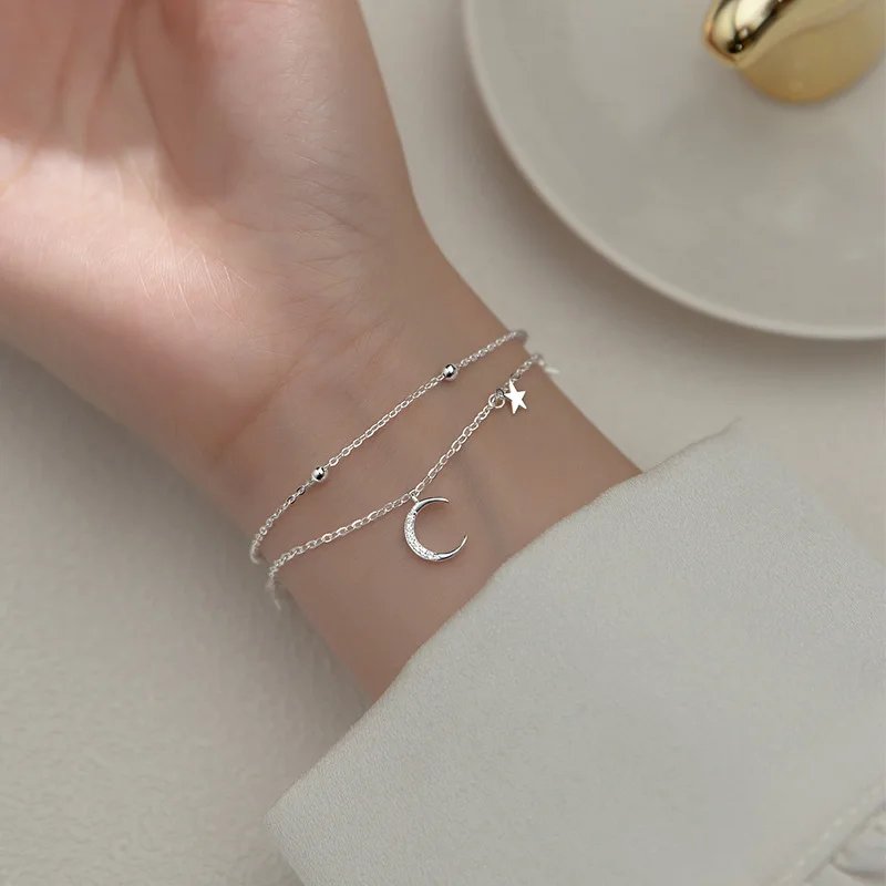 1321863-w0an7p.jpg Stjärn- och månarmband i 925 sterling silver - Image 1
