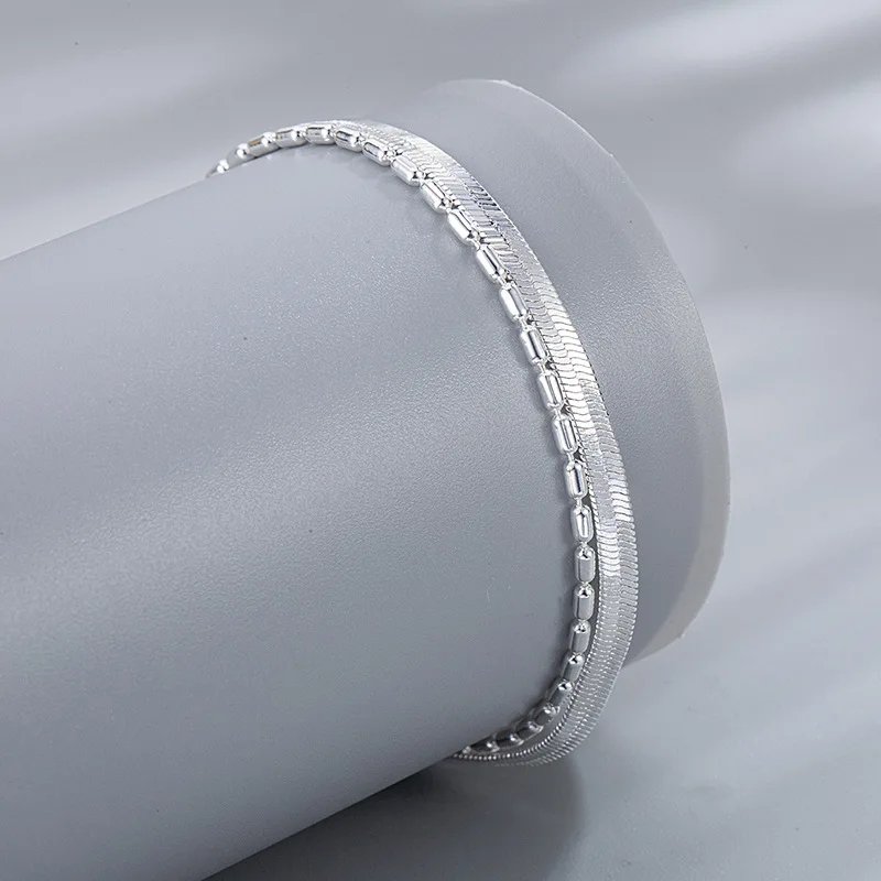 Dubbelt ormkedjearmband i 925 äkta silver