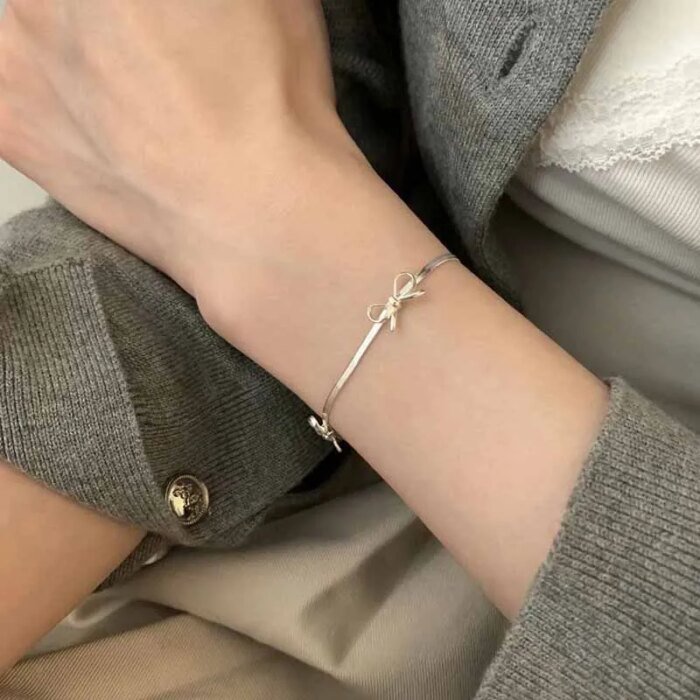 Silverarmband med rosett och geometrisk form i 925 silver - Image 3