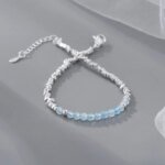 Silverarmband med blå pärlor i 925 sterling silver