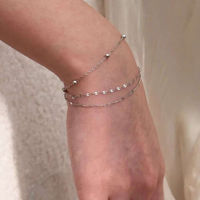 Mångradigt damarmband i 925 sterling silver - Image 2