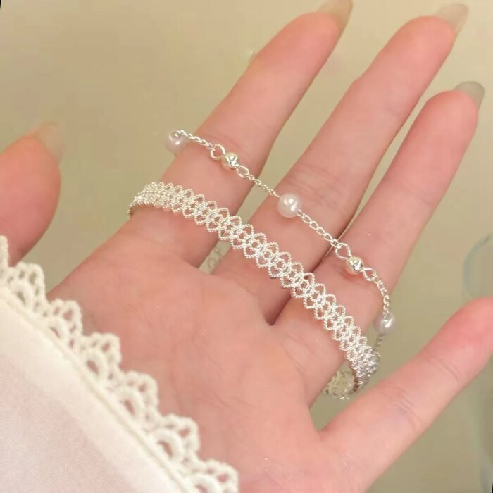 Geometriskt silverarmband i 925 sterling silver för dam - Image 2