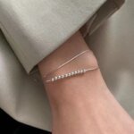 Dubbelradigt silverarmband med runda pärlor i 925 silver - Image 3