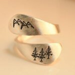 Mönstrad silverring i 925 sterling silver för dam - Image 3