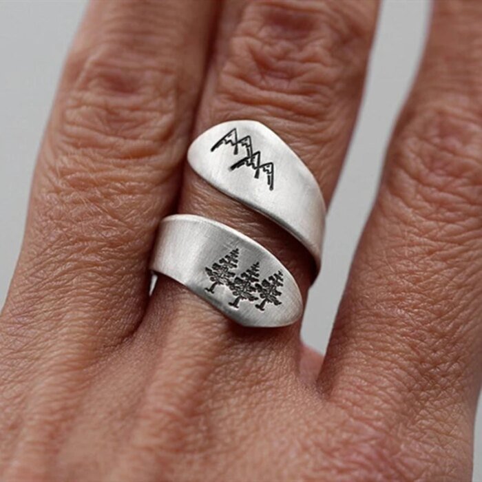 Mönstrad silverring i 925 sterling silver för dam - Image 2