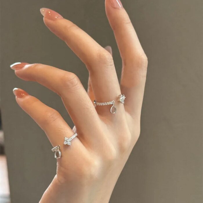 Vattendroppsformad silverring i 925 sterling silver - Image 2