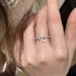 Vattendroppsformad silverring i 925 sterling silver