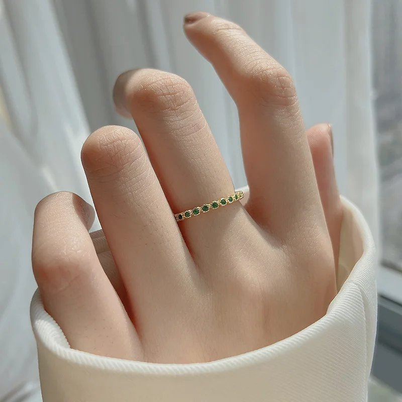 Grön zirkonring i 925 sterling silver