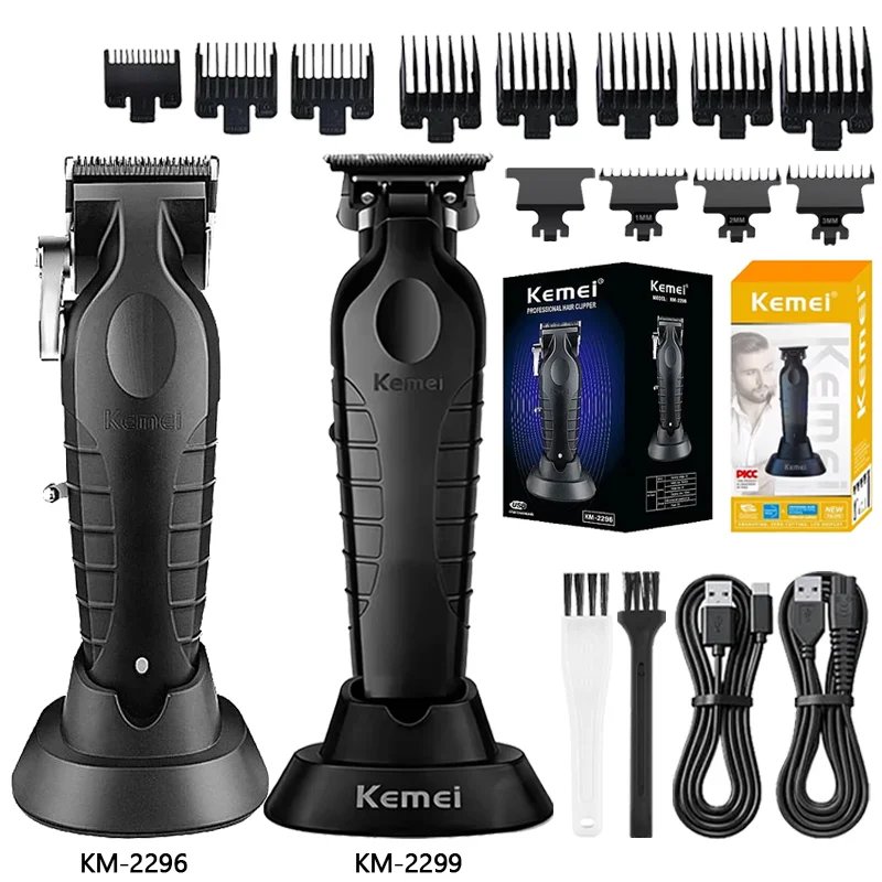 1322569-xbm8wv.png Kemei KM-2296 professionell hårklippningsmaskin med laddställ - Image 1