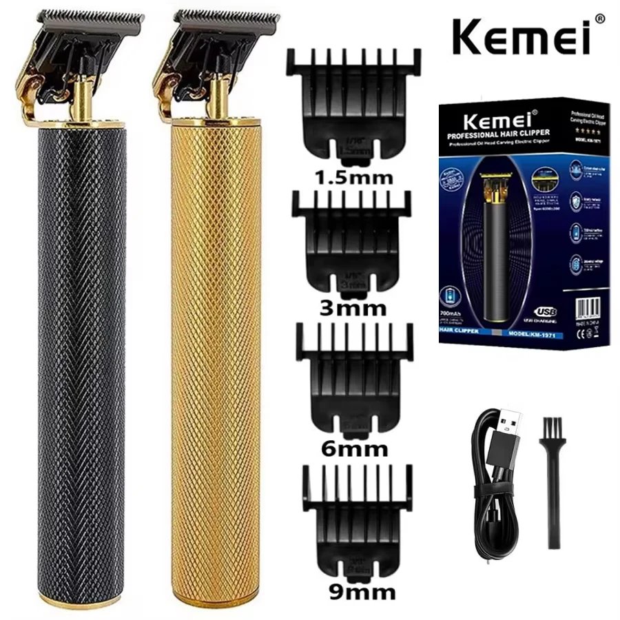 1322608-ufjgvf.jpg Kemei KM-1971 professionell laddningsbar hår- och skäggtrimmer - Image 1