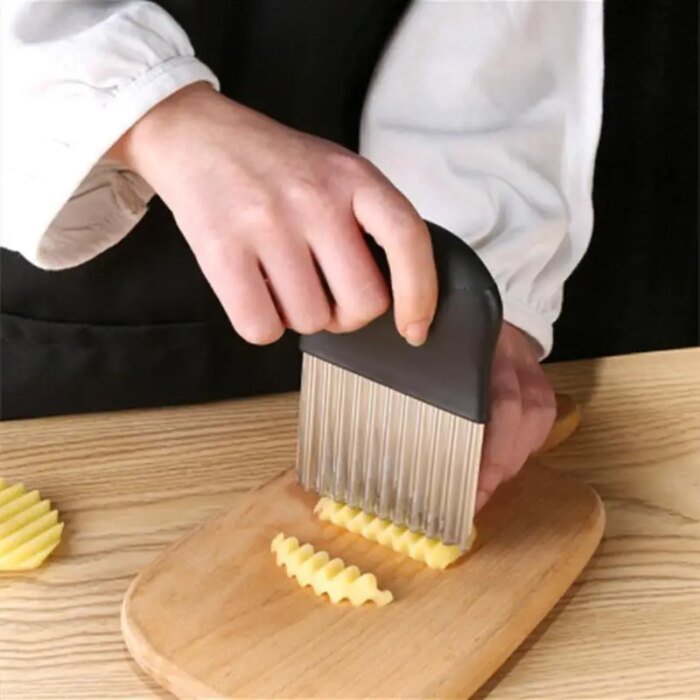 Vågig potatisskärare och grönsakshackare i rostfritt stål - Image 3