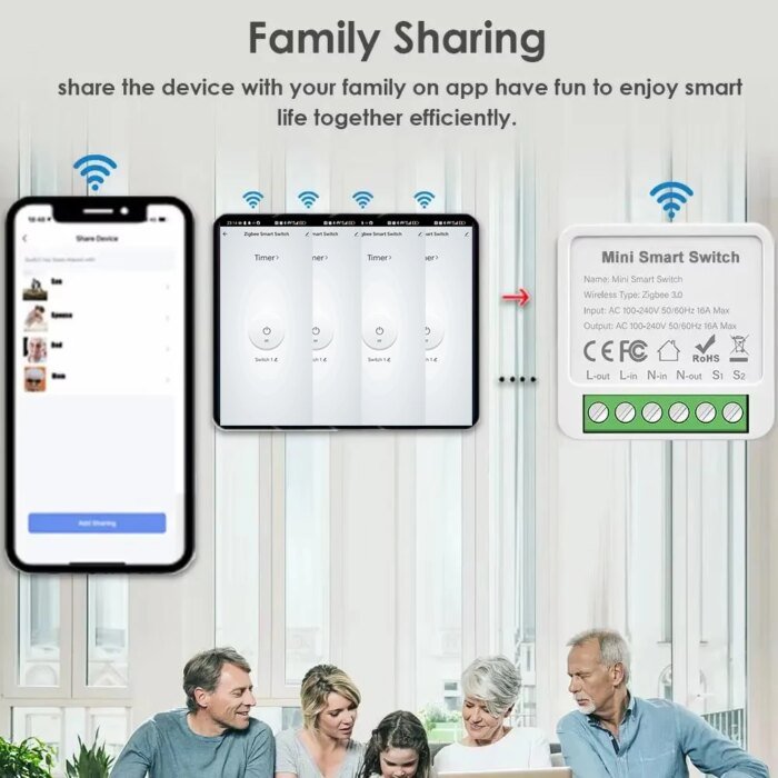 Smart inbyggnadsbrytare för WiFi och Zigbee 3.0 - Image 2