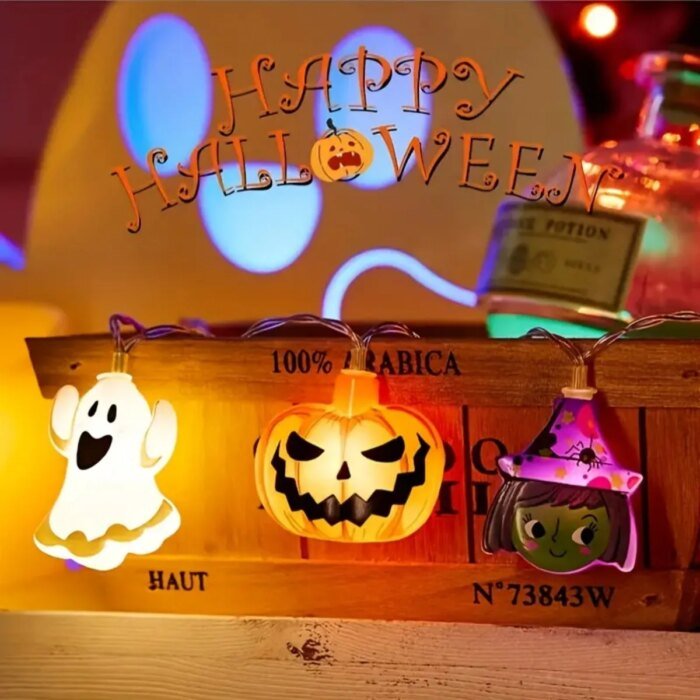 Batteridriven Halloween LED-ljusslinga med dekorationer - Image 2