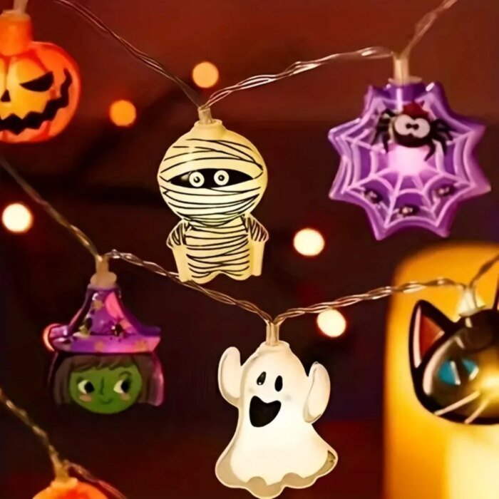 Batteridriven Halloween LED-ljusslinga med dekorationer - Image 3